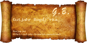 Gutjahr Bogárka névjegykártya